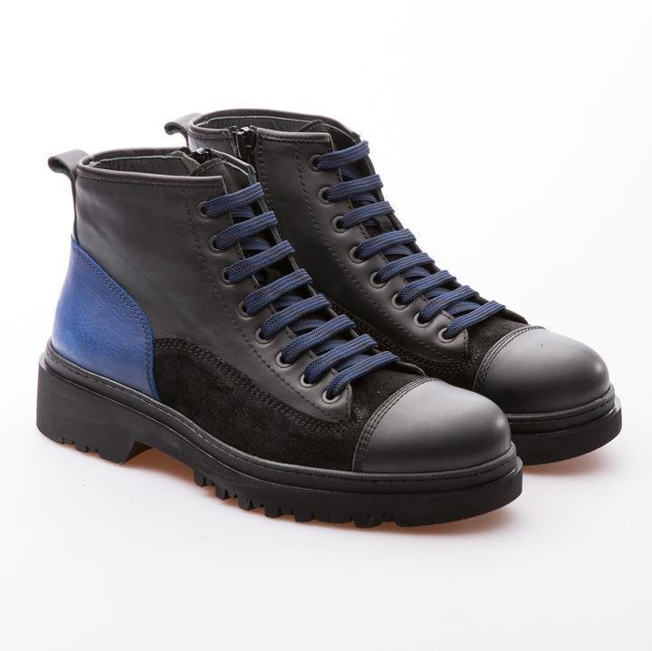 MURDOCK - BLACK & SAKS BLUE - CALF VINTAGE LEATHER - jameswhite001