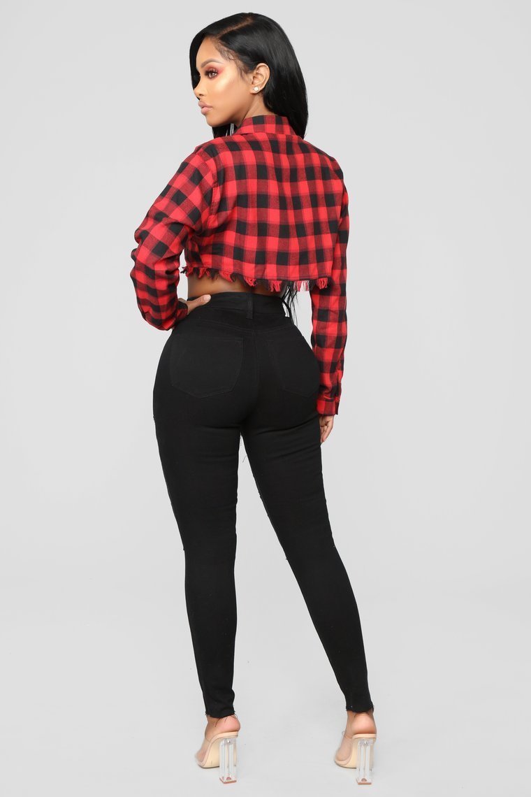 Nicola High Rise Lace Up Skinny Jeans - Black - jameswhite001