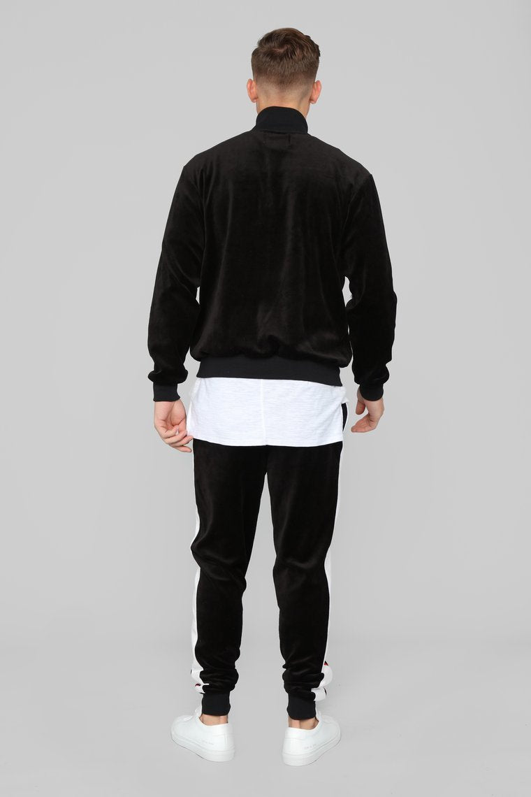 No Option Velour Jacket - Black/Multi - jameswhite001