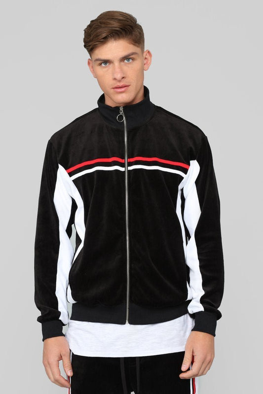 No Option Velour Jacket - Black/Multi - jameswhite001
