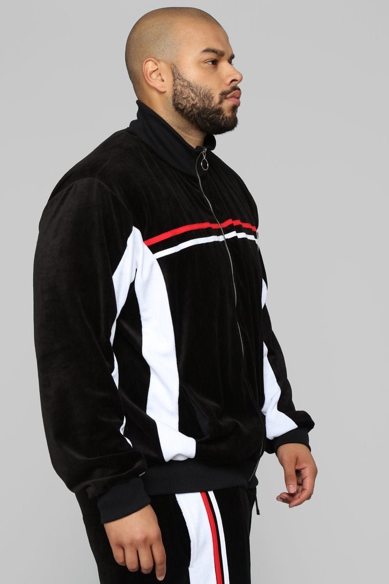 No Option Velour Jacket - Black/Multi - jameswhite001