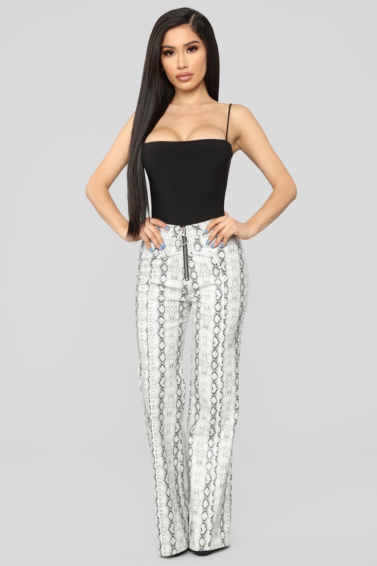 No Snakes Allowed Print Pants - Grey - jameswhite001