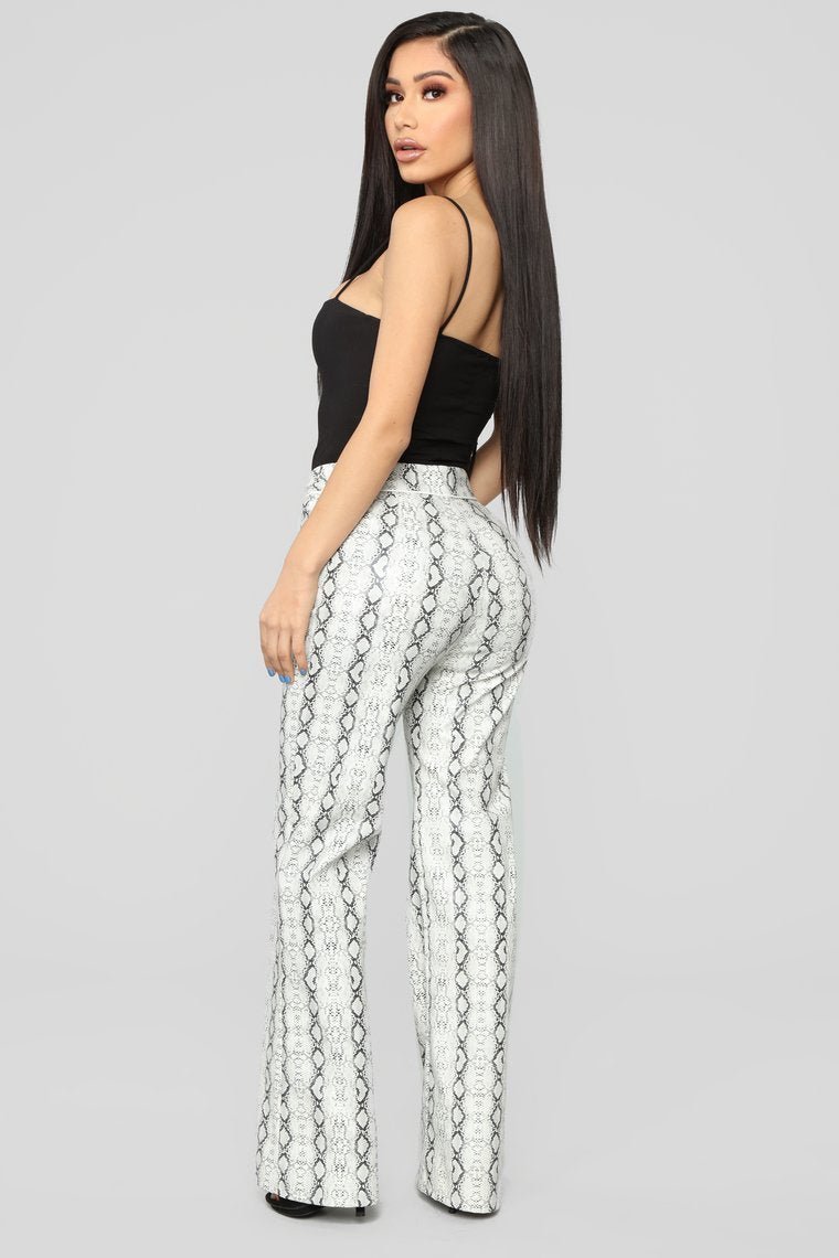 No Snakes Allowed Print Pants - Grey - jameswhite001