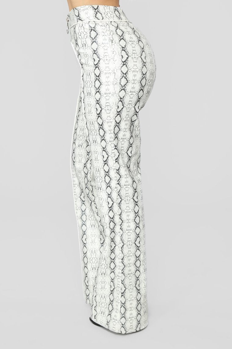 No Snakes Allowed Print Pants - Grey - jameswhite001