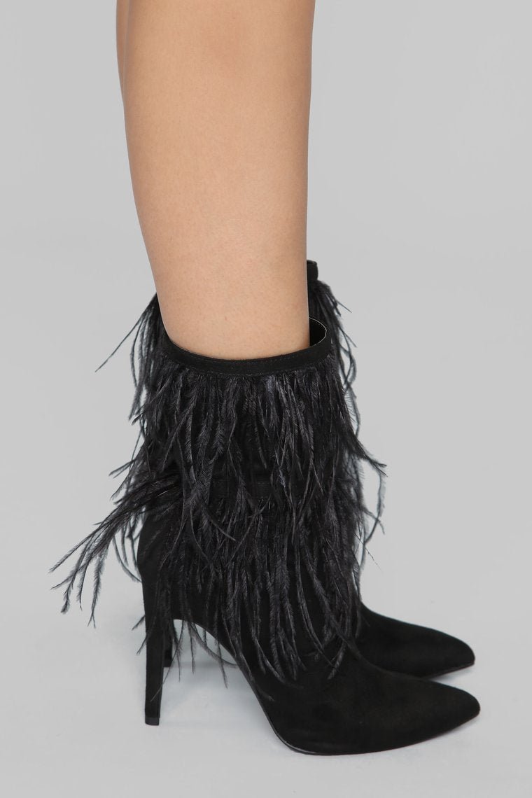 Not Enough Feathers Bootie - Black - jameswhite001