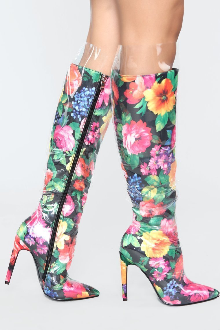 Not Far To Go Heeled Boot - Floral - jameswhite001