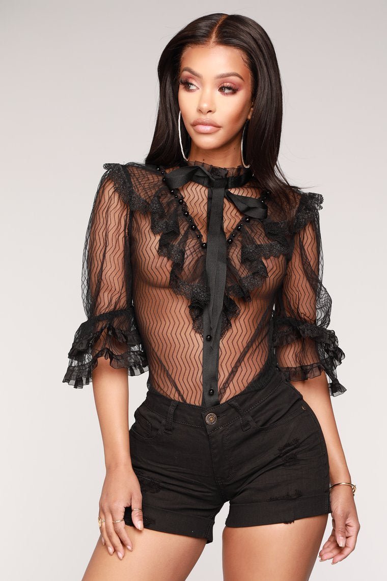 Not Meshing With You Top - Black - jameswhite001