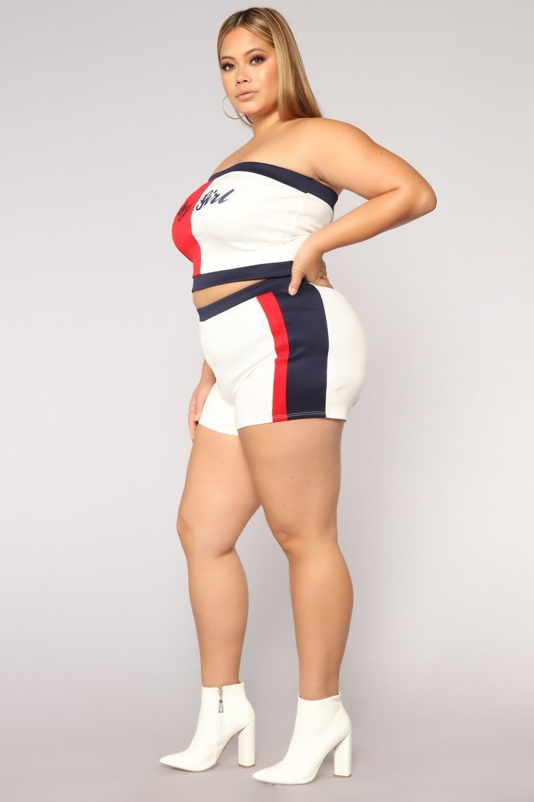 Not Your Baby Girl Short Set - Red/White - jameswhite001