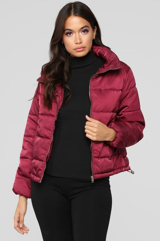 On The Cold Side Puffer Jacket - Burgundy - jameswhite001