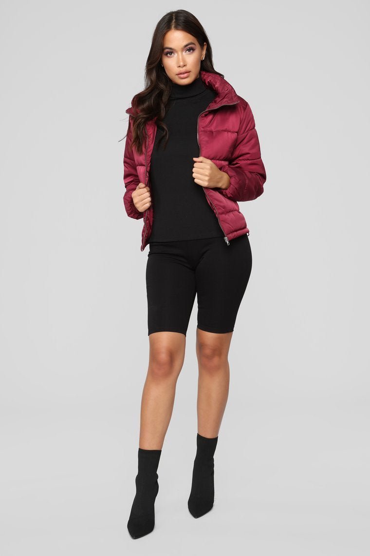 On The Cold Side Puffer Jacket - Burgundy - jameswhite001