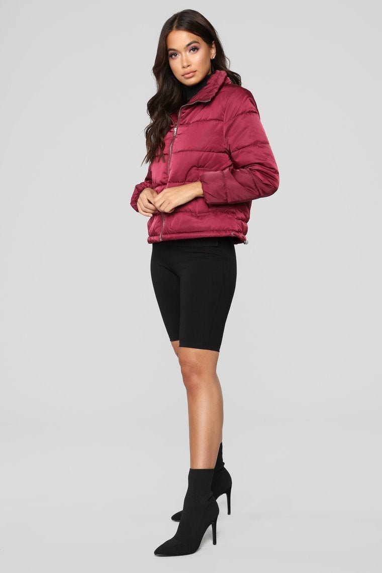 On The Cold Side Puffer Jacket - Burgundy - jameswhite001