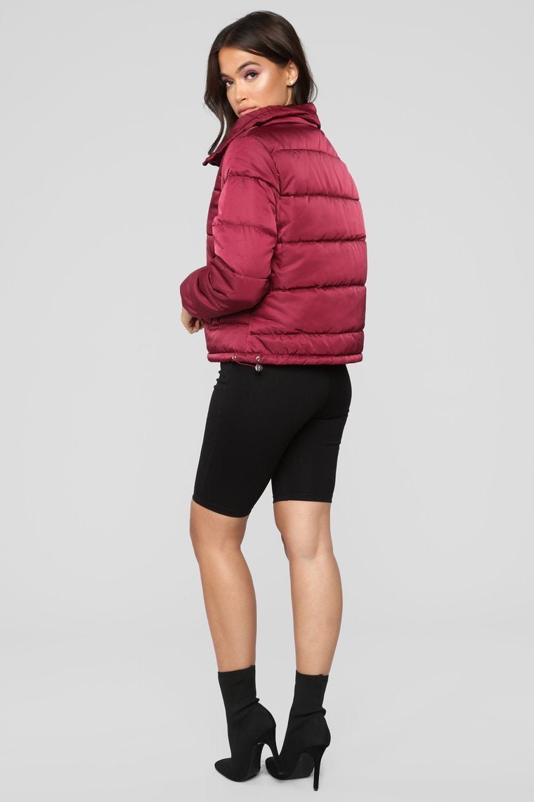 On The Cold Side Puffer Jacket - Burgundy - jameswhite001