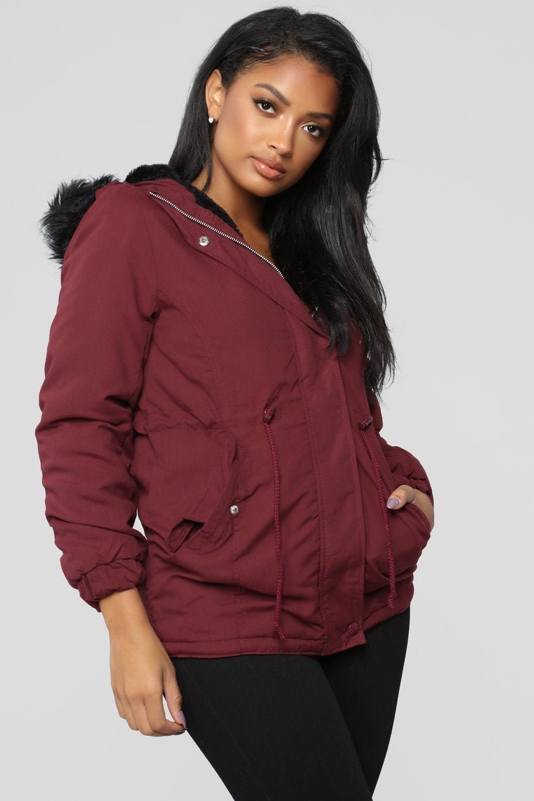 On The Prowl Hooded Jacket - Burgundy - jameswhite001