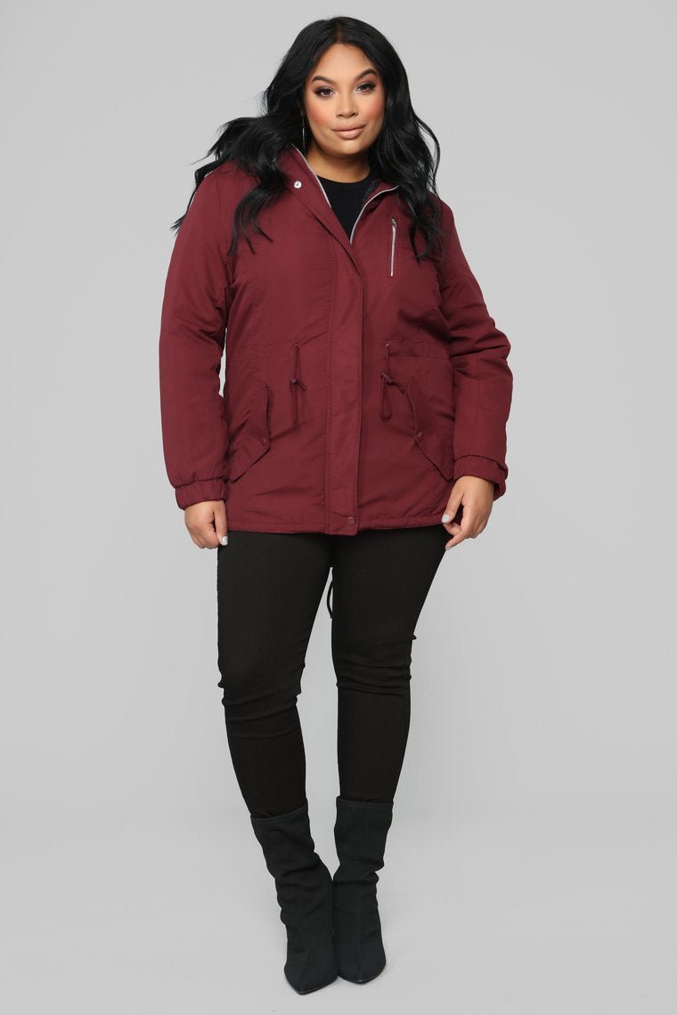 On The Prowl Hooded Jacket - Burgundy - jameswhite001