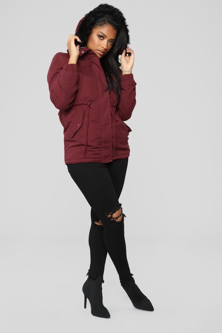 On The Prowl Hooded Jacket - Burgundy - jameswhite001