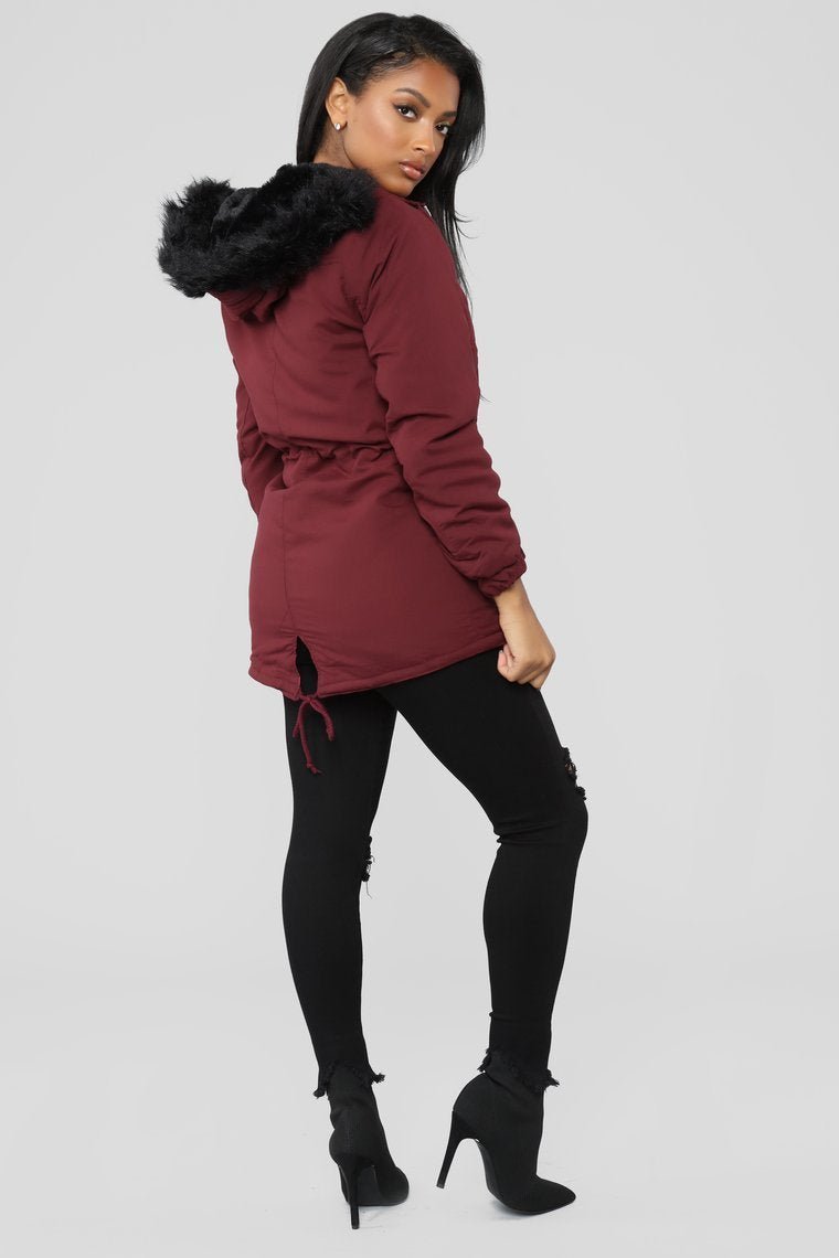 On The Prowl Hooded Jacket - Burgundy - jameswhite001