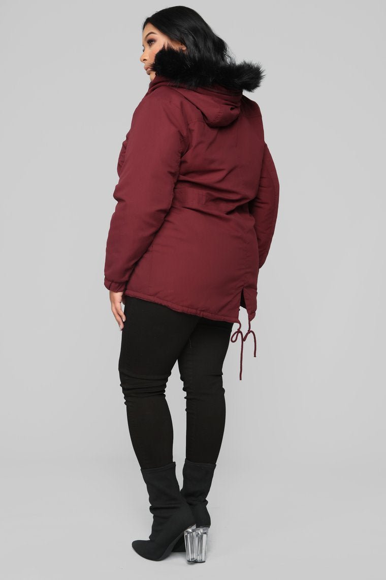 On The Prowl Hooded Jacket - Burgundy - jameswhite001