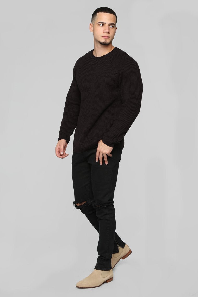 Oren Crewneck Sweater - Black - jameswhite001
