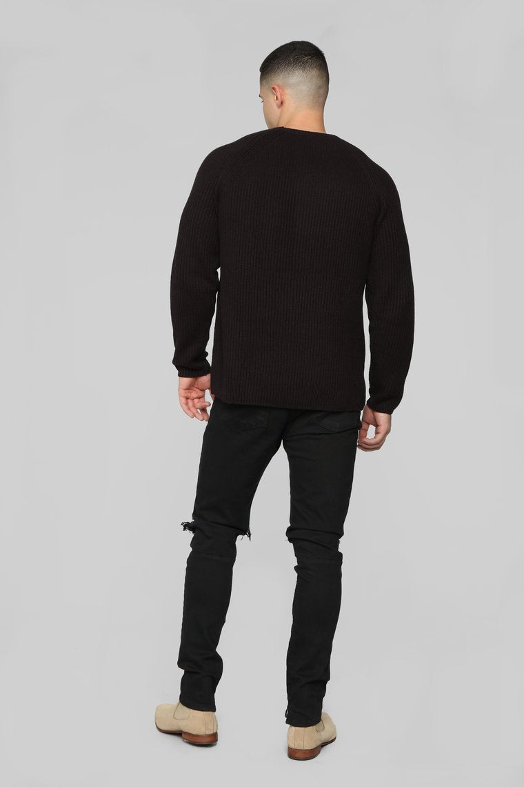 Oren Crewneck Sweater - Black - jameswhite001
