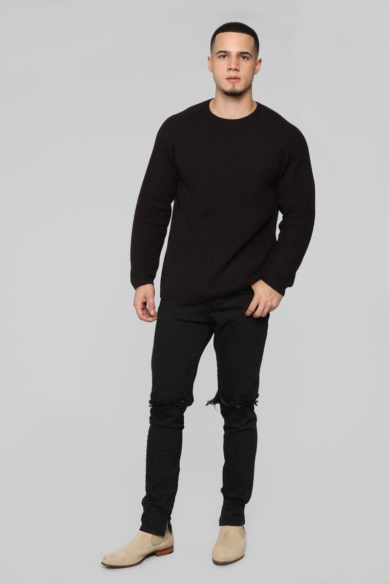 Oren Crewneck Sweater - Black - jameswhite001