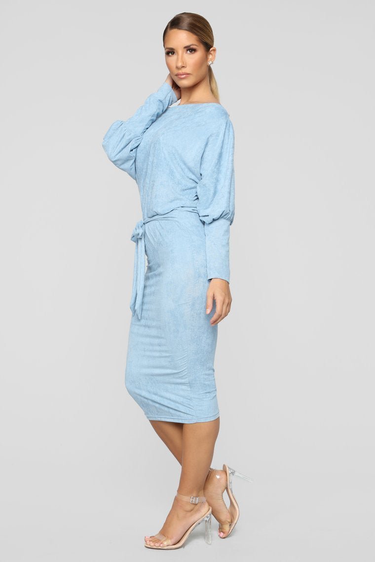 Our First Date Midi Dress - Blue - jameswhite001