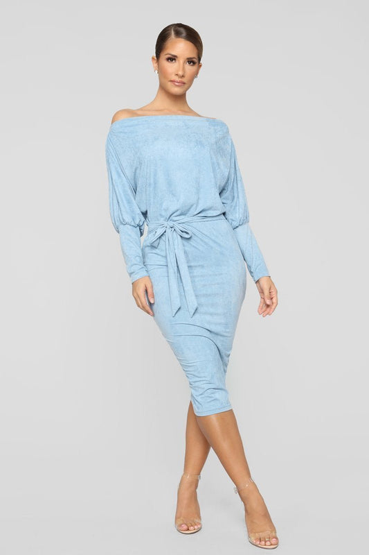 Our First Date Midi Dress - Blue - jameswhite001