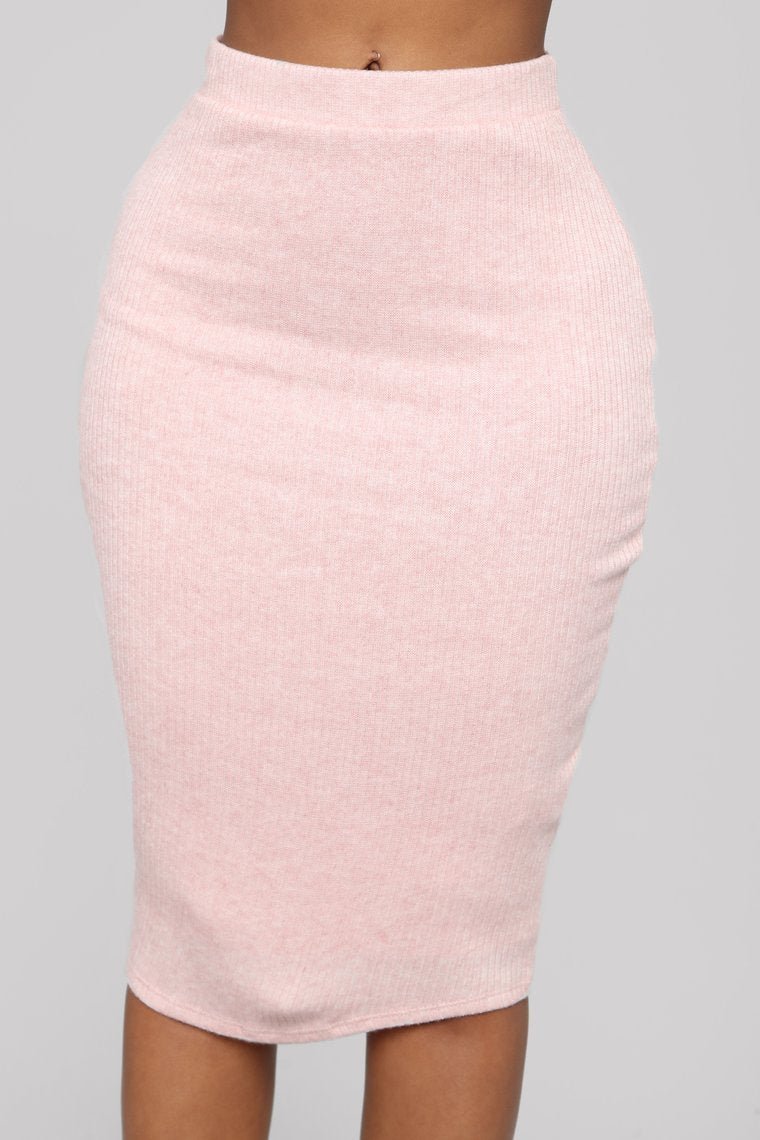 Out In The Cold Sweater Skirt Set - Blush - jameswhite001