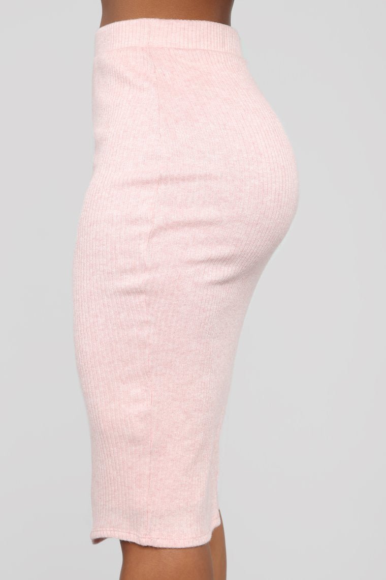 Out In The Cold Sweater Skirt Set - Blush - jameswhite001