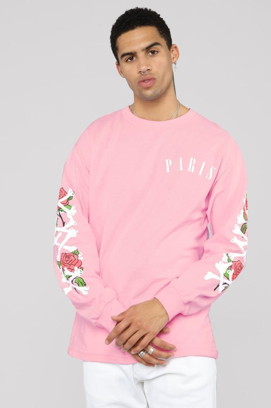 Paris Long Sleeve Tee - Pink/Combo - jameswhite001