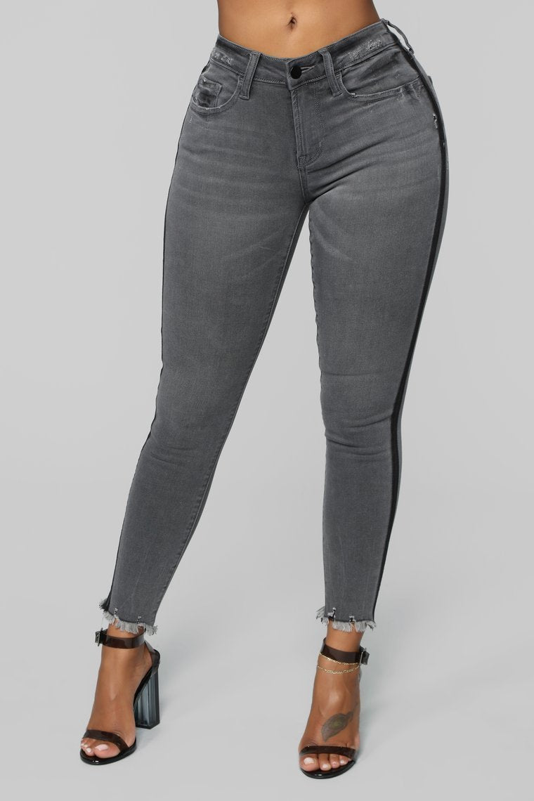 Pin Me Down High Rise Jeans - Grey - jameswhite001