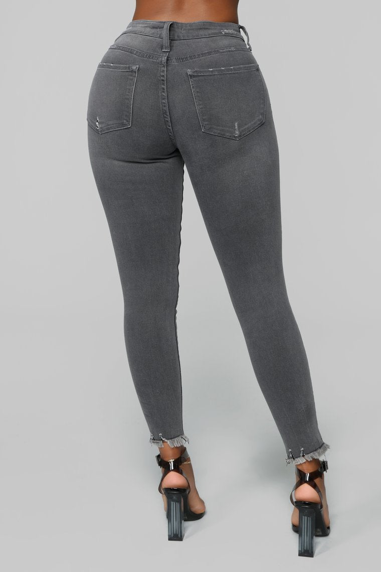 Pin Me Down High Rise Jeans - Grey - jameswhite001