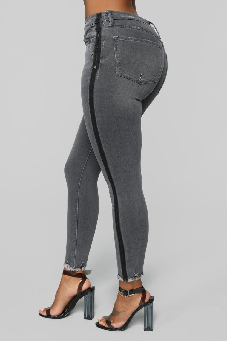 Pin Me Down High Rise Jeans - Grey - jameswhite001