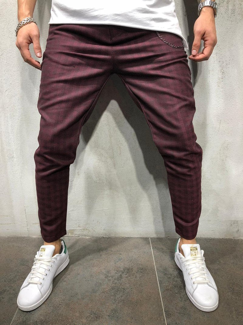 PLAIDS & CHECKS ANKLE PANTS CHAIN ACCESSORY 3977 - jameswhite001