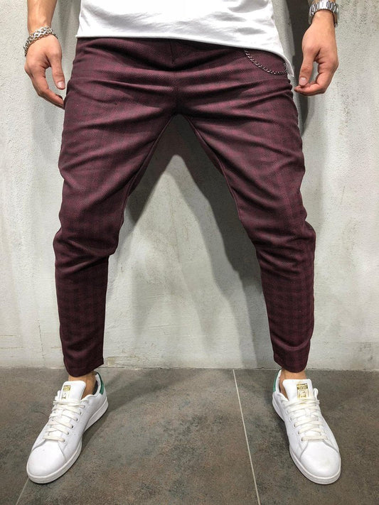 PLAIDS & CHECKS ANKLE PANTS CHAIN ACCESSORY 3977 - jameswhite001