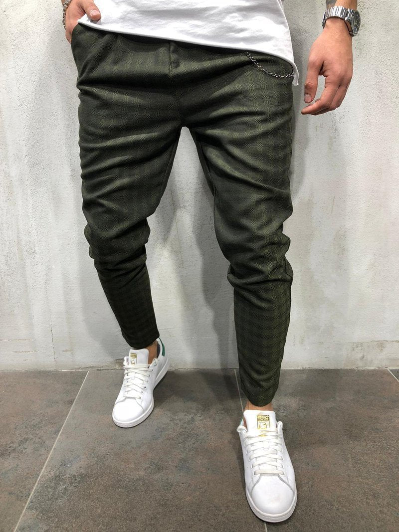 PLAIDS & CHECKS ANKLE PANTS CHAIN ACCESSORY 3978 - jameswhite001