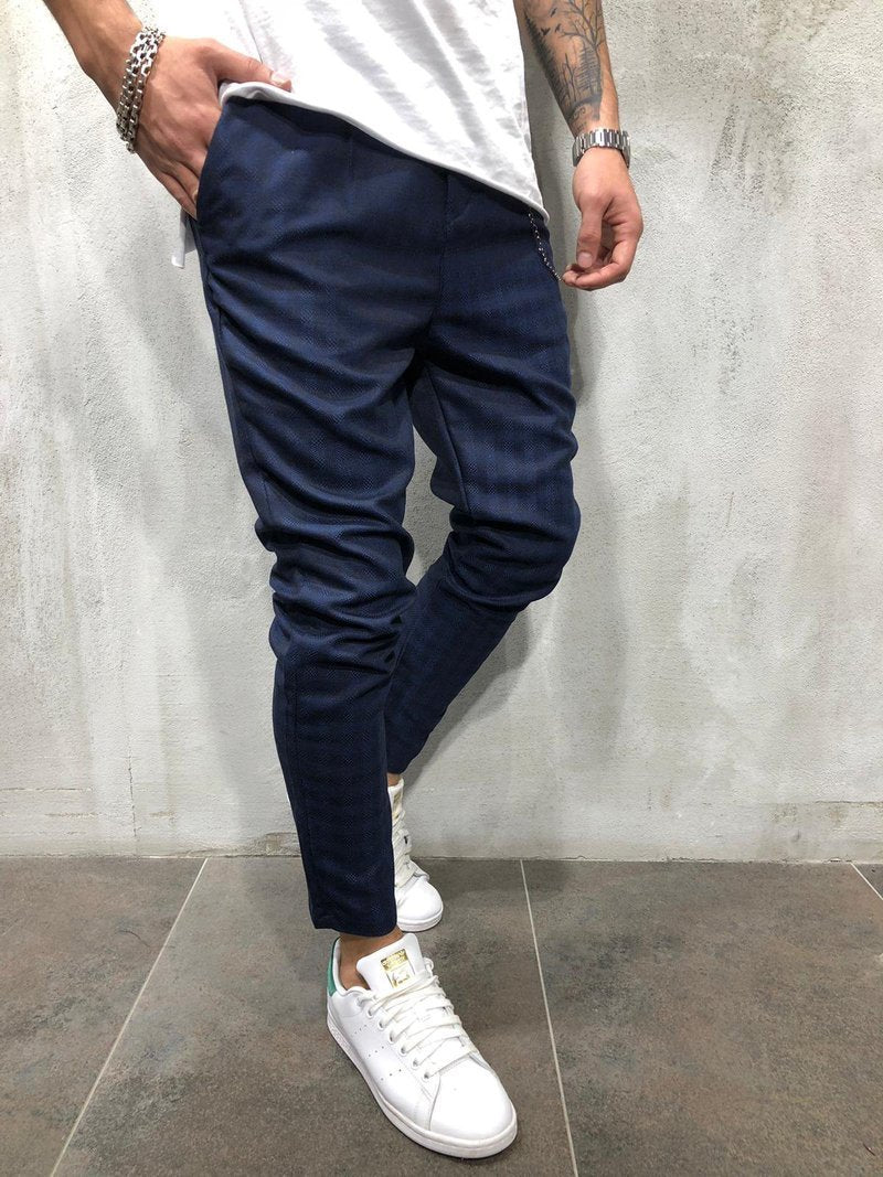 PLAIDS & CHECKS ANKLE PANTS CHAIN ACCESSORY 3979 - jameswhite001