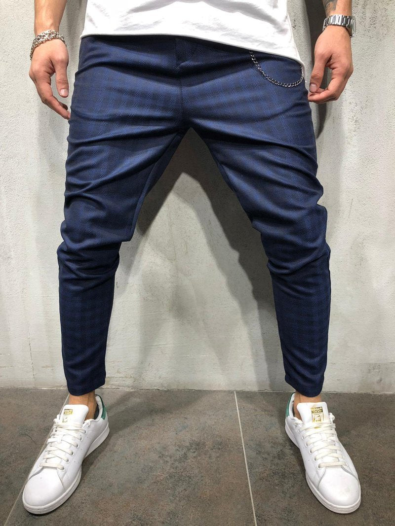 PLAIDS & CHECKS ANKLE PANTS CHAIN ACCESSORY 3979 - jameswhite001