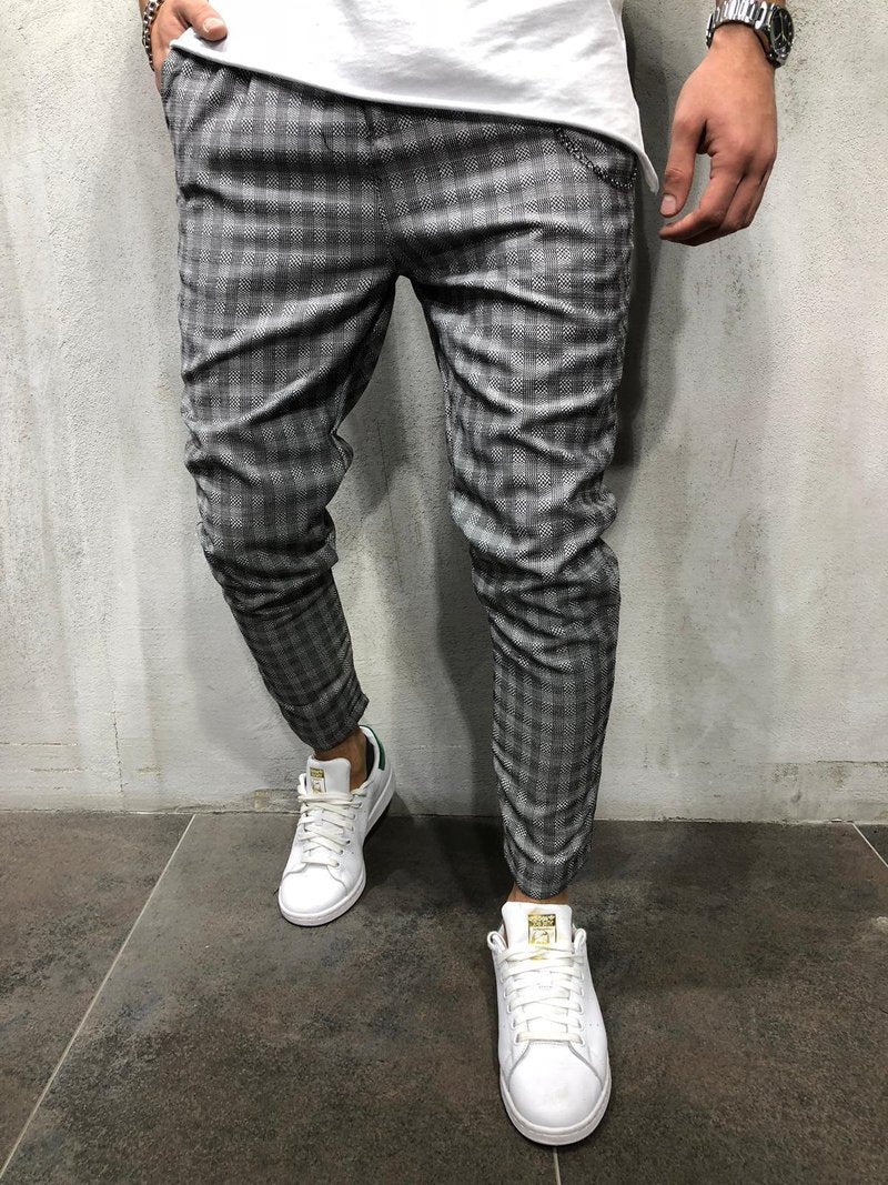 PLAIDS & CHECKS ANKLE PANTS CHAIN ACCESSORY 3980 - jameswhite001