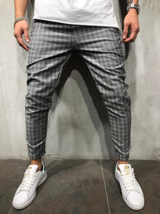 PLAIDS & CHECKS ANKLE PANTS CHAIN ACCESSORY 3980 - jameswhite001