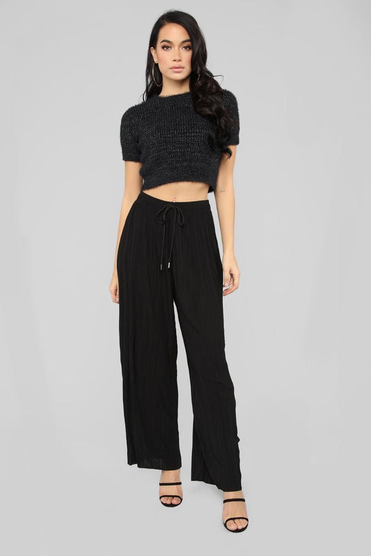 Pleating His Case Pants - Black - jameswhite001