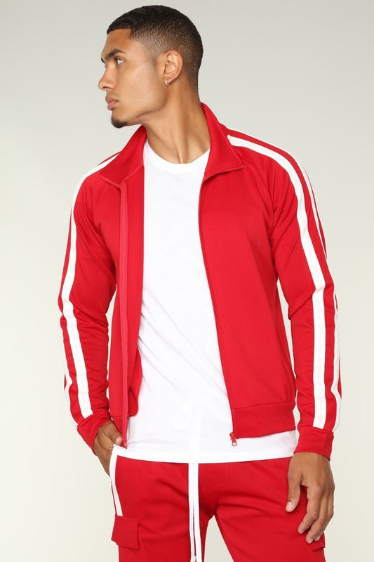 Post Track Jacket - Red/Combo - jameswhite001
