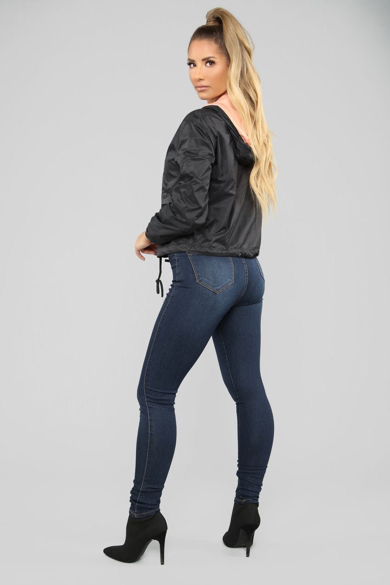 Pull Me Closer Windbreaker Jacket - Black - jameswhite001