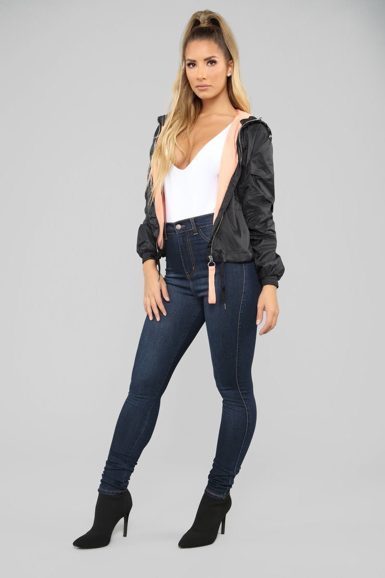 Pull Me Closer Windbreaker Jacket - Black - jameswhite001