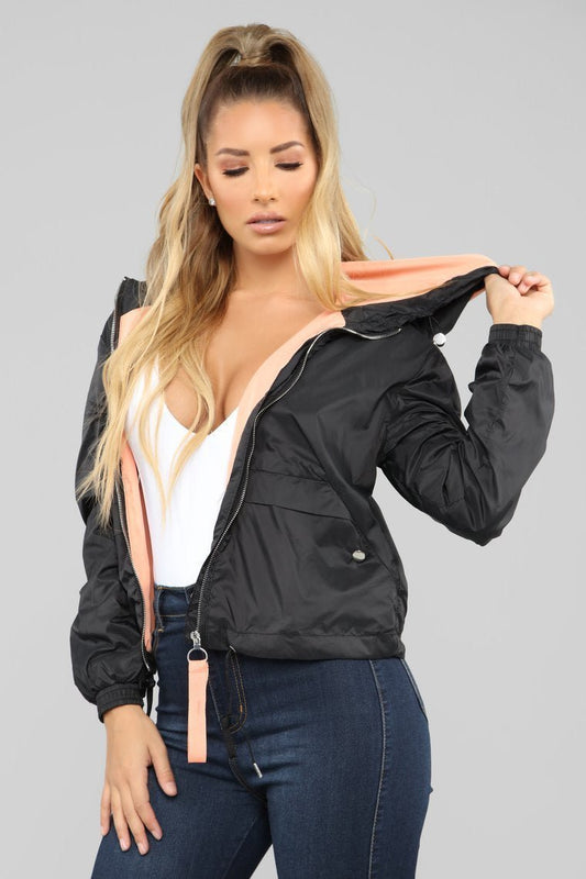 Pull Me Closer Windbreaker Jacket - Black - jameswhite001