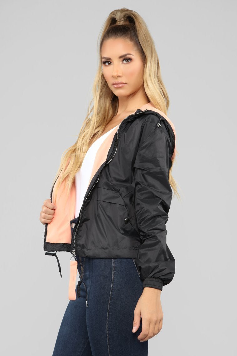 Pull Me Closer Windbreaker Jacket - Black - jameswhite001