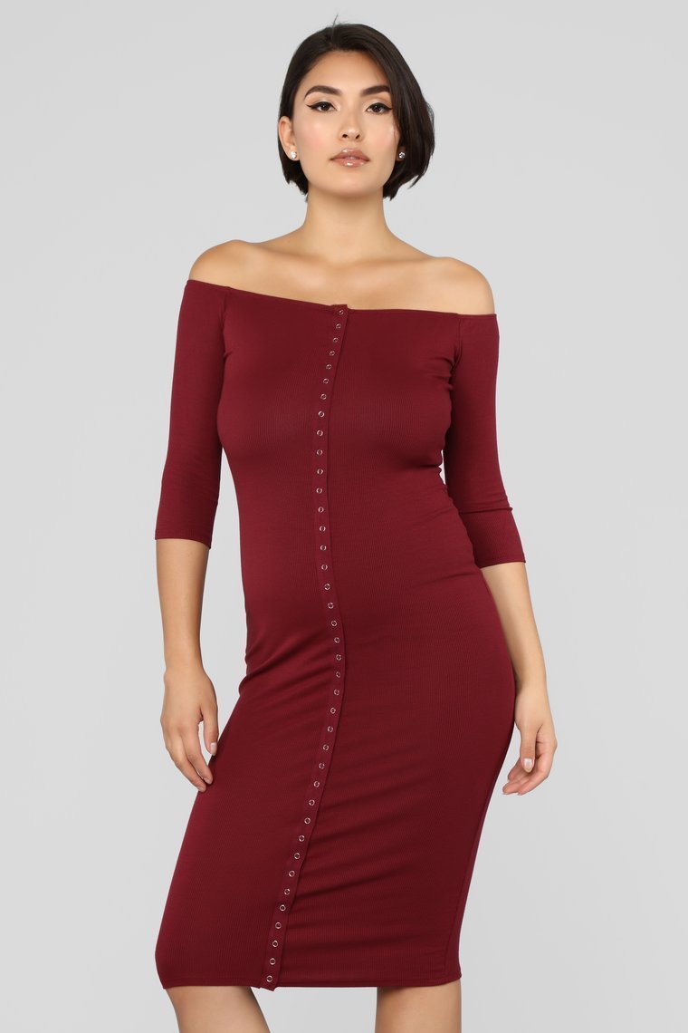 Puppy Love Dress - Burgundy - jameswhite001
