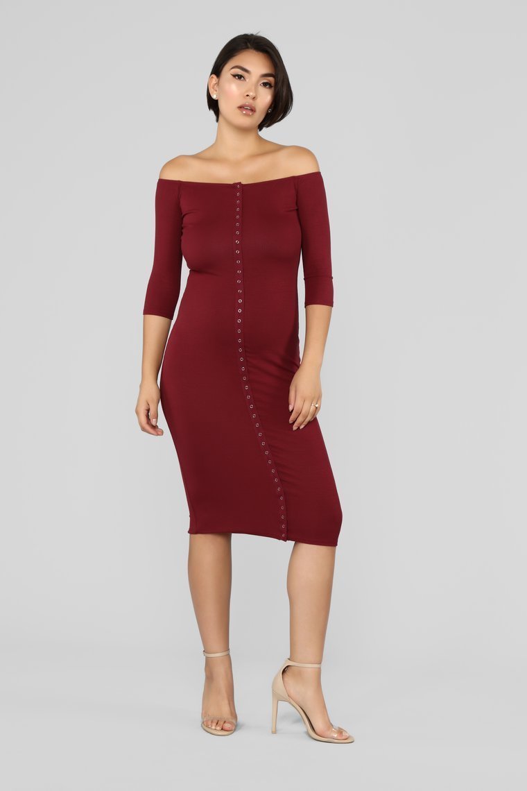 Puppy Love Dress - Burgundy - jameswhite001