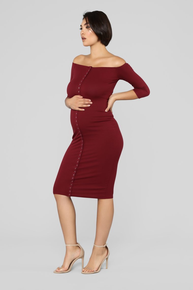 Puppy Love Dress - Burgundy - jameswhite001