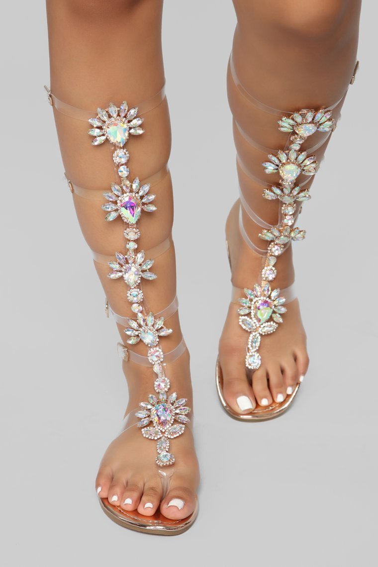 Queen Status Flat Sandal - Rose Gold - jameswhite001