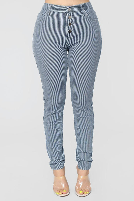 Read Between The Lines High Rise Jeans - Dark Denim - jameswhite001